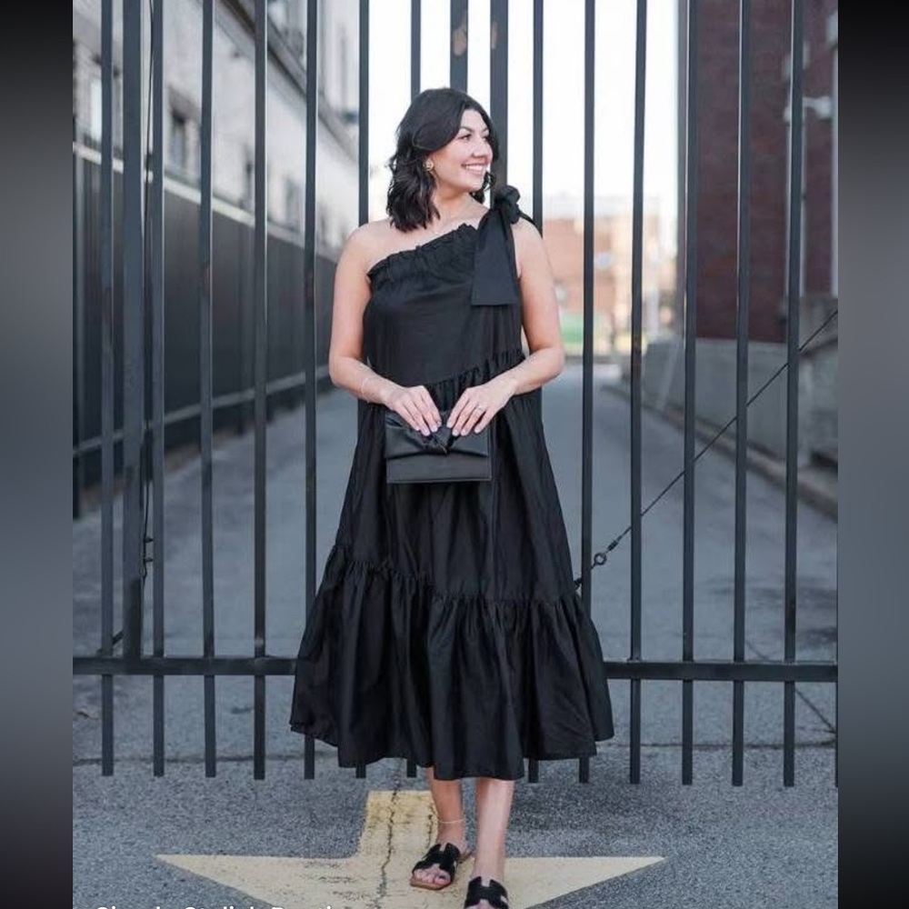 NWT Tiered Black One-Shoulder Dress (Before You With Love Boutique Brand)
